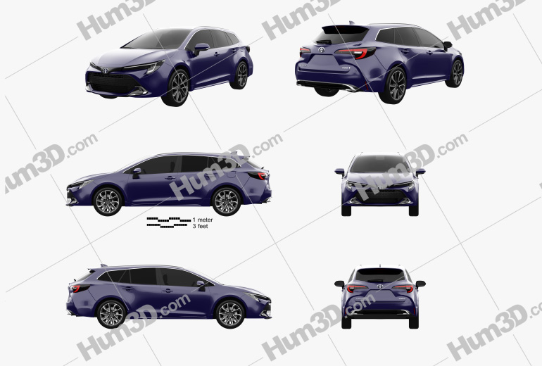 Toyota Corolla Touring Sports Hybrid 2023 Blueprint Template