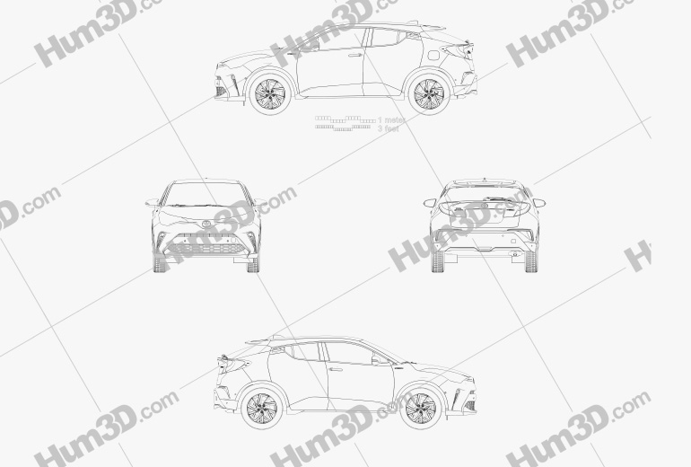 Toyota C-HR Hybrid 2023 Blueprint