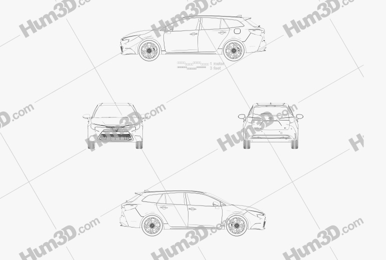 Toyota Corolla touring hybride WxB JP-spec 2022 Blueprint