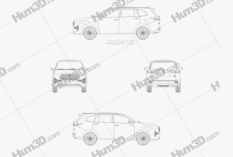 Toyota Innova Hycross 2023 Чертеж