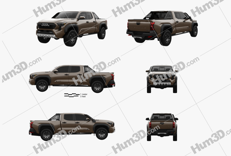 Toyota Tacoma Double Cab Long bed Trailhunter 2024 Blueprint Template