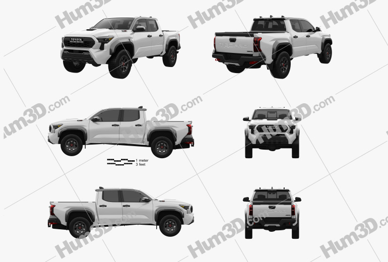 Toyota Tacoma Double Cab Short Bed TRD Pro 2024 Blueprint Template