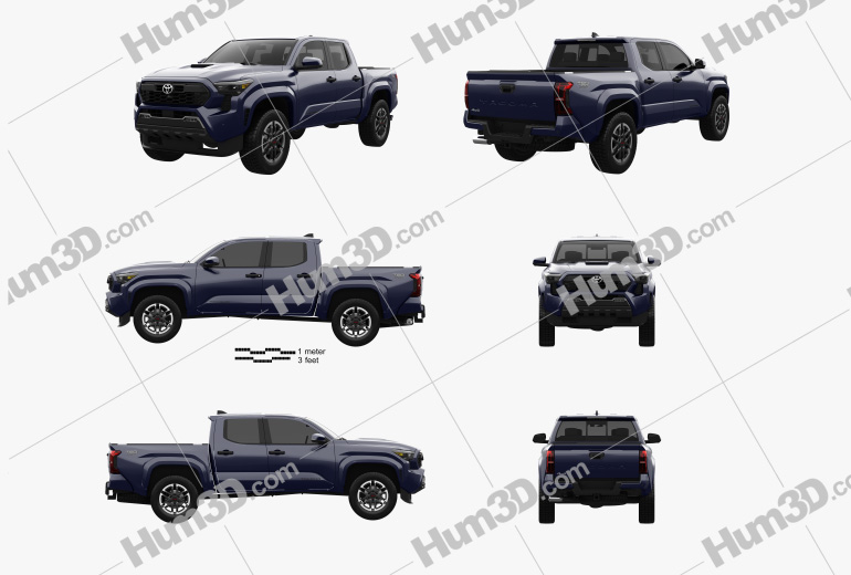 Toyota Tacoma Double Cab Short Bed TRD Sport 2024 Blueprint Template