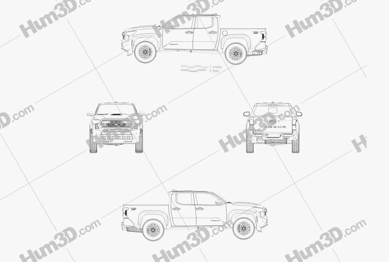 Toyota Tacoma Cabine Dupla Short Cama TRD Sport 2024 Blueprint