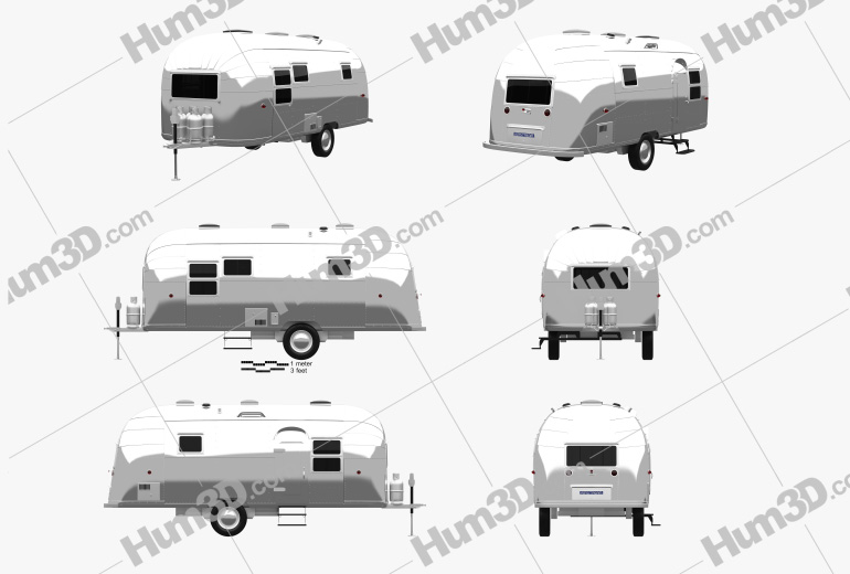 Airstream Flying Cloud Travel Trailer 1954 Blueprint Template