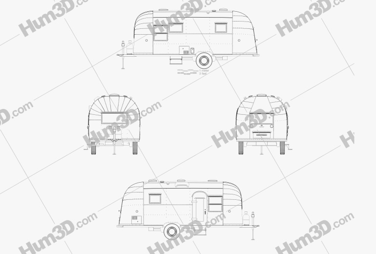 Airstream Flying Cloud Travel Trailer 1954 蓝图