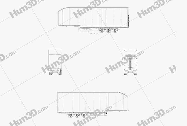 Don-Bur Two-Tier Lifting Deck Semi-remorque 2020 Blueprint