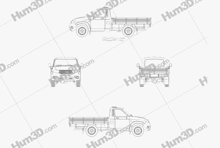 UAZ Patriot (23602-050) Cargo 2014 Blueprint