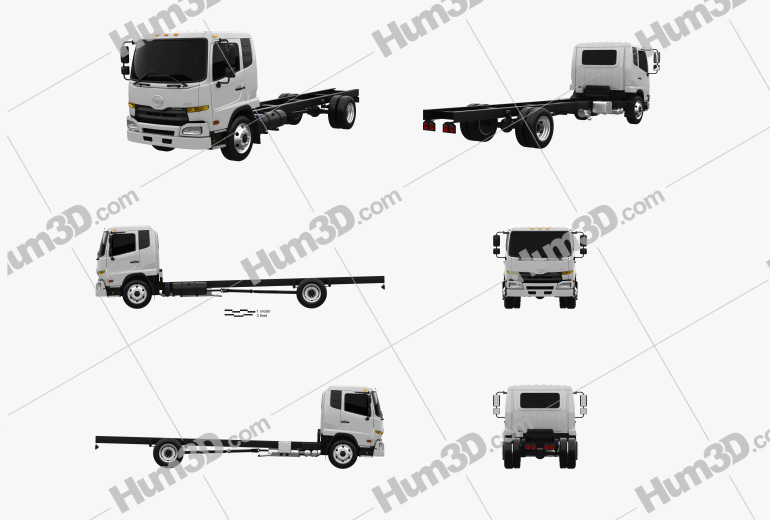 UD Trucks UD1800 Chassis Truck 2011 Blueprint Template