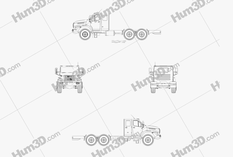 Ural Next Chasis de Camión 2018 Blueprint