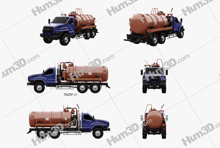 Ural Next Tanker Truck 2018 Blueprint Template