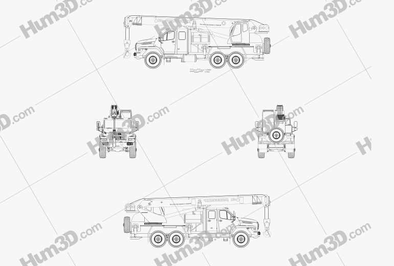 Ural Next Crane Truck 2018 Blueprint