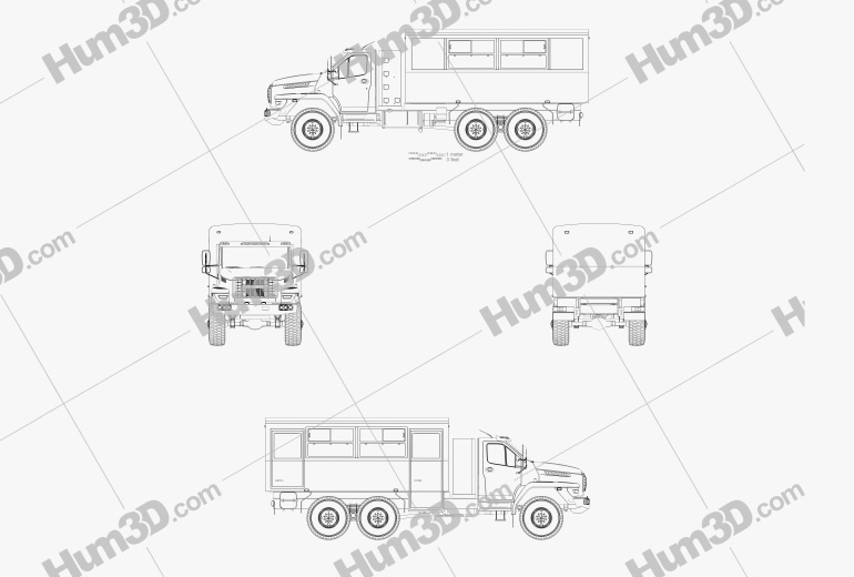 Ural Next Crew Truck 2018 Креслення