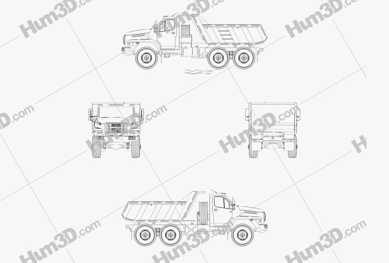 Ural Next Dumper Truck 2018 Blueprint