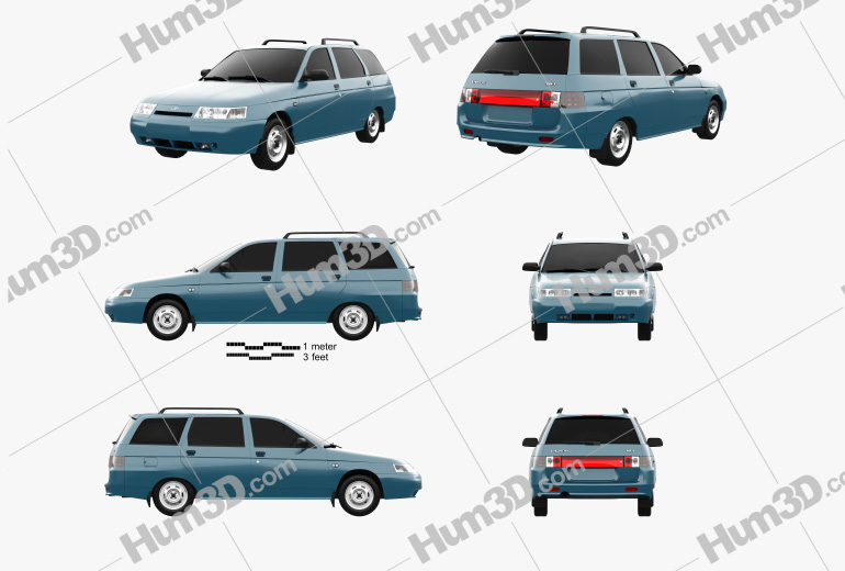 VAZ Lada 2111 wagon 1995 Blueprint Template