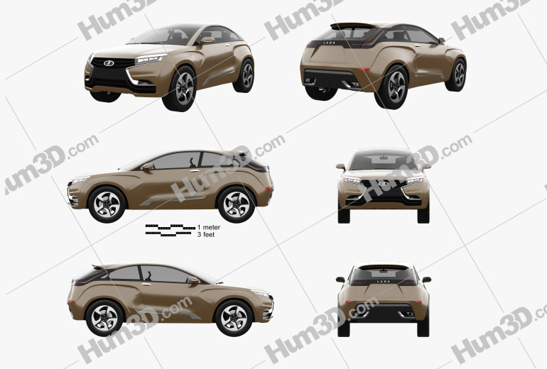 Lada XRAY 2015 Concept Blueprint Template