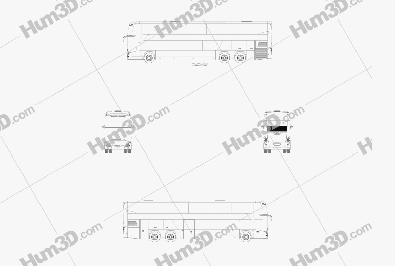 VDL Futura FDD2 버스 2015 테크니컬 드로잉