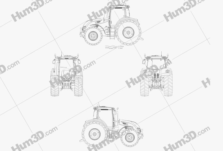Valtra Serie S Tractor 2019 테크니컬 드로잉
