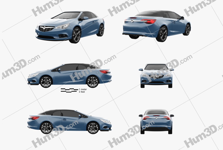Vauxhall Cascada 2016 Blueprint Template