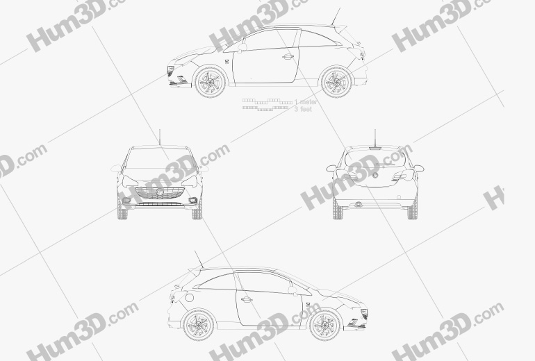 Vauxhall Corsa (E) 3-door 2017 Blueprint