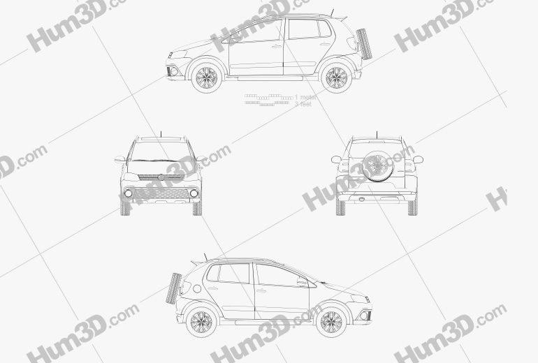 Volkswagen CrossFox 2012 設計図