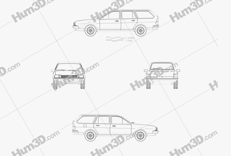 Volkswagen Passat (B2) variant 1981 Blueprint