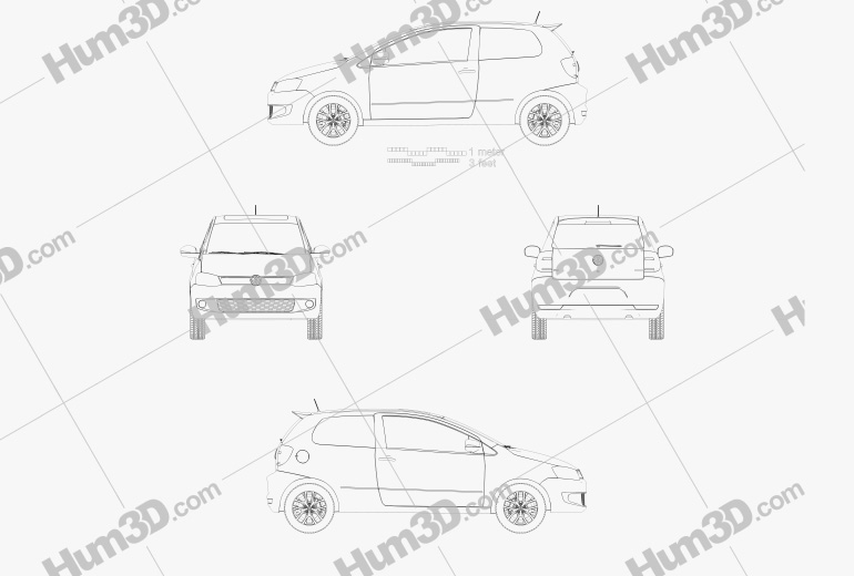Volkswagen Fox 3ドア 2012 設計図