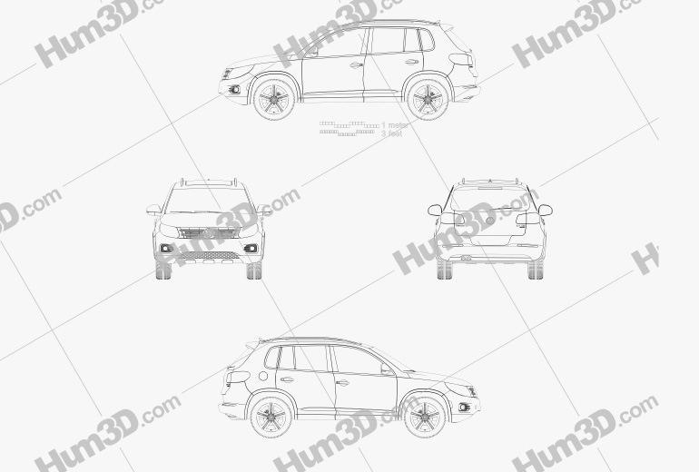 Volkswagen Tiguan Track & Style R-Line US 2014 Чертеж