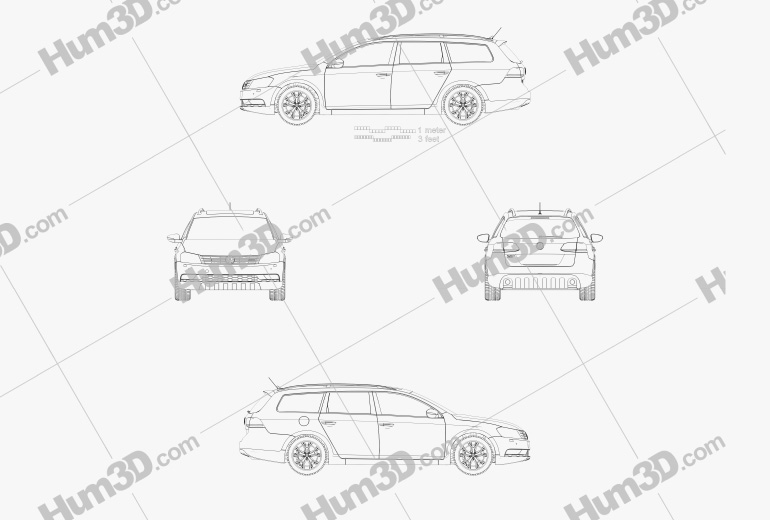 Volkswagen Passat (B7) Alltrack 2014 Blueprint