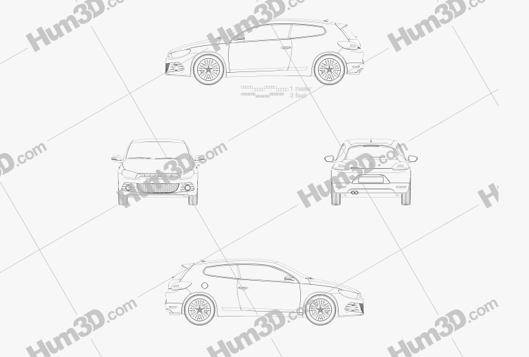 Volkswagen Scirocco 2012 設計図