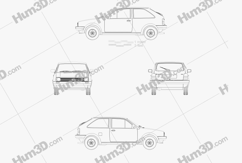 Volkswagen Polo coupe 1990 蓝图