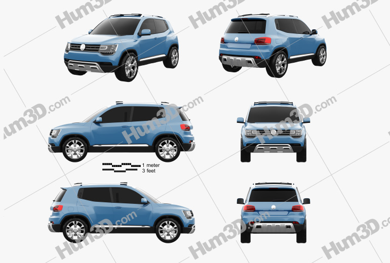 Volkswagen Taigun 2014 Blueprint Template