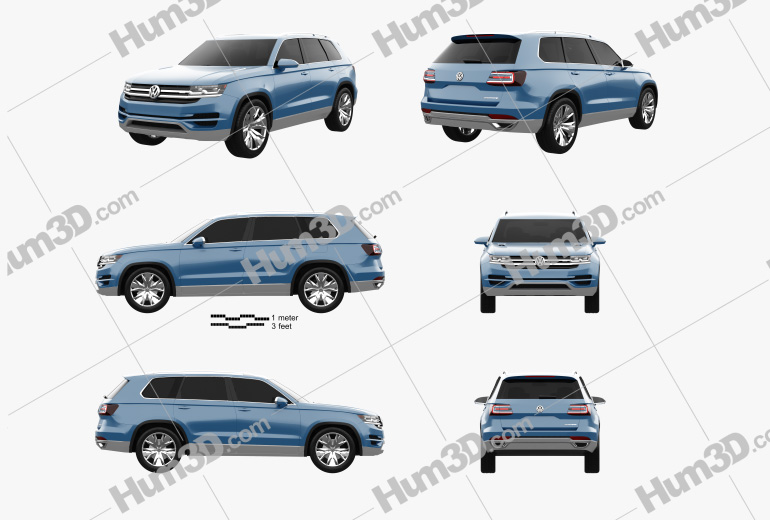 Volkswagen CrossBlue 2014 Blueprint Template