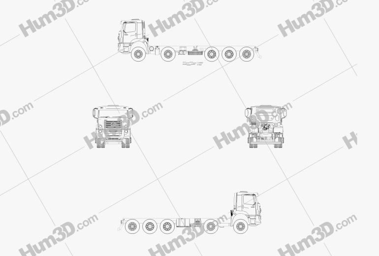Volkswagen Constellation Chassis Truck 2016 Blueprint