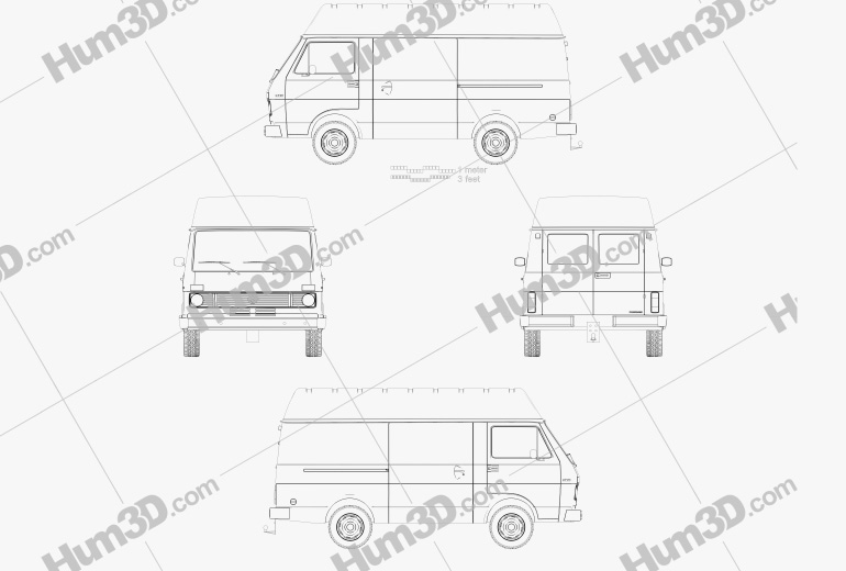 Volkswagen LT Fourgon 1975 Plan