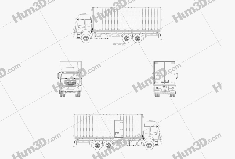 Volkswagen Constellation Box Truck 2014 Blueprint