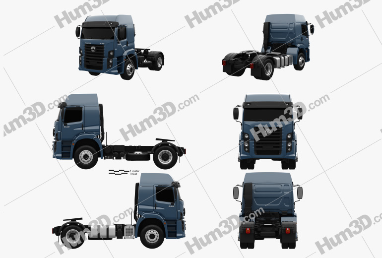 Volkswagen Constellation (19-390) Tractor Truck 2-axle 2016 Blueprint Template