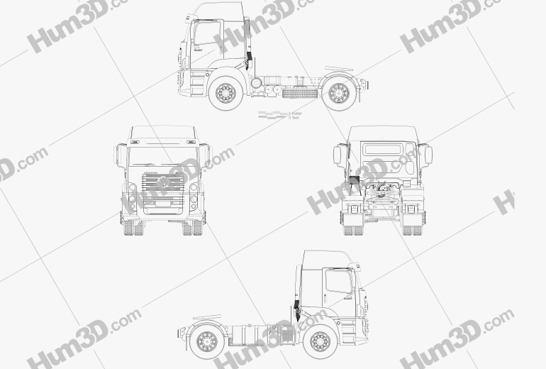 Volkswagen Constellation (19-390) Tractor Truck 2-axle 2016 Blueprint