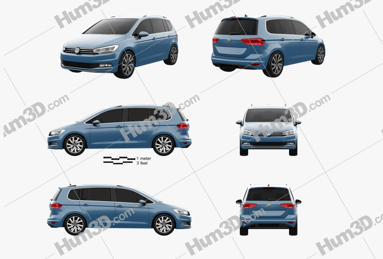 Volkswagen Touran 2018 Blueprint Template