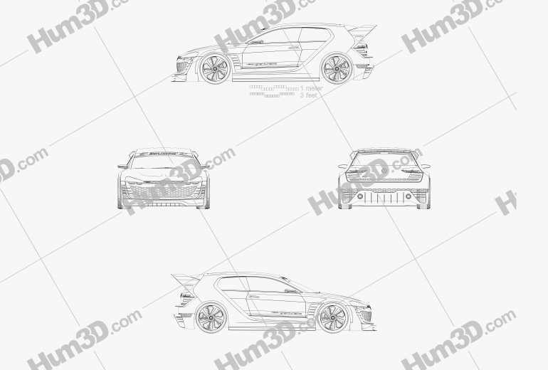 Volkswagen GTI Supersport Vision Gran Turismo 2015 Blueprint
