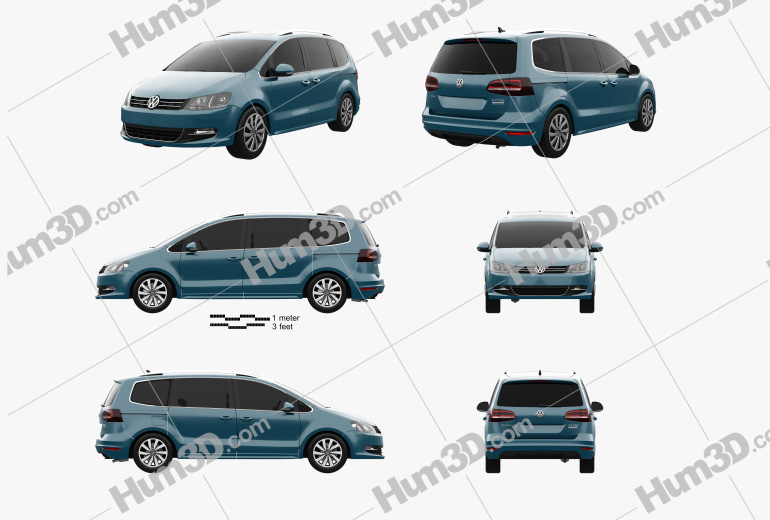 Volkswagen Sharan 2019 Blueprint Template