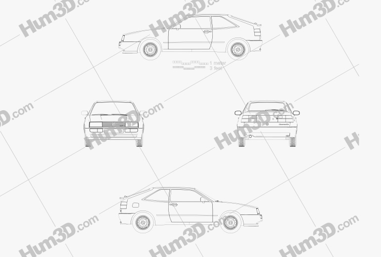 Volkswagen Corrado G60 1995 Blueprint