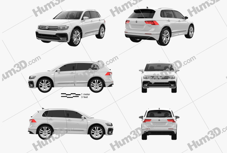 Volkswagen Tiguan R-line 2017 Blueprint Template