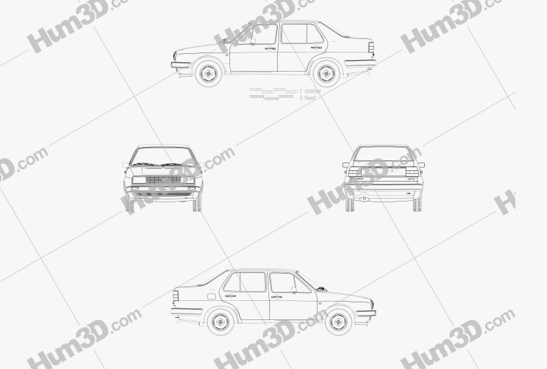 Volkswagen Jetta 1984 Blueprint