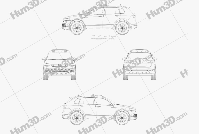 Volkswagen Tiguan GTE Active 2016 蓝图