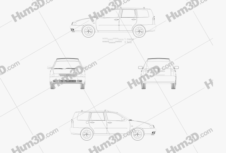 Volkswagen Polo Variant 2002 Blueprint