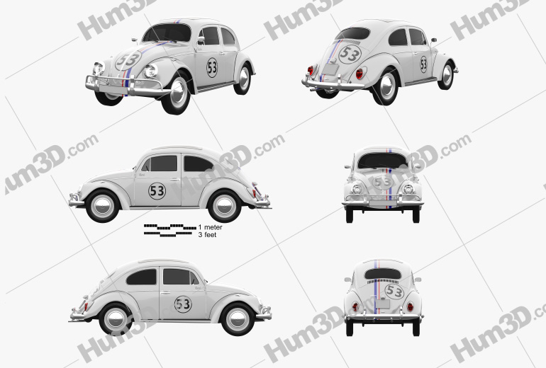 Volkswagen Beetle Herbie the Love Bug Blueprint Template