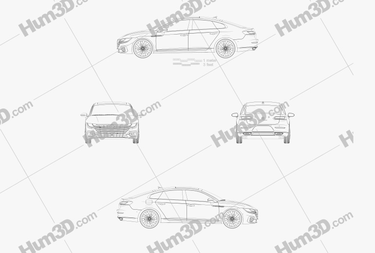 Volkswagen Arteon R-Line 2020 Чертеж