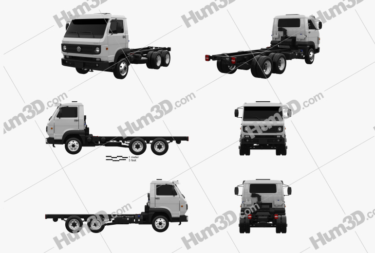 Volkswagen Delivery (13-160) Chassis Truck 3-axle 2018 Blueprint Template