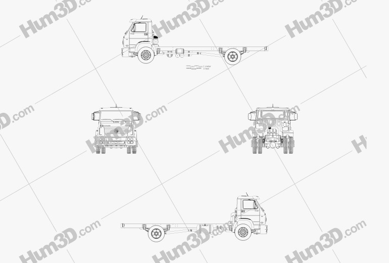 Volkswagen Worker (17-190) Chassis Truck 2-axle 2017 Blueprint